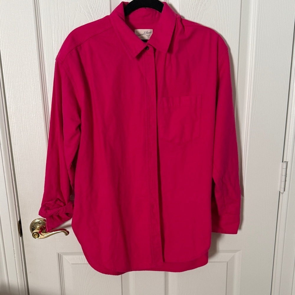 Universal Thread Hot Pink Oversized Shirt thick cotton small